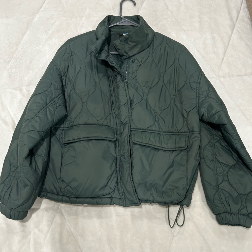 Green Old Navy Puffer Athletic Jacket